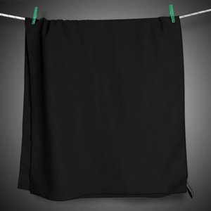 Ręcznik na saunę sportowy czarny dwustronny Dr.Bacty - Basic Black - L 60x130